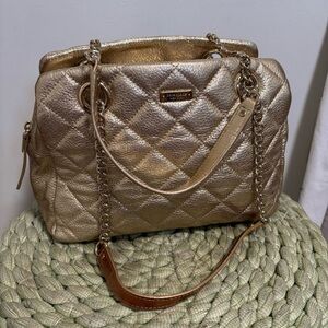 Kate Spade Gold Coast Elizabeth Shoulder Bag Metallic Gold Shoulder Purse NWOT